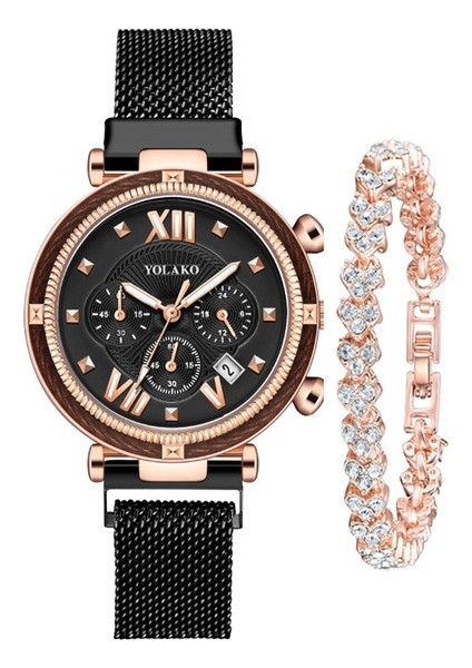 Kadın Saat+Bilezik Seti - Siyah Vip Bağlantı Dropshipping Için Casıo (Yurt Dışından)