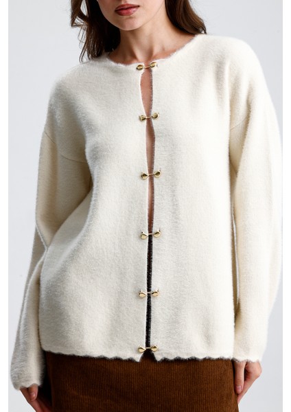 Önü Aksesuar Kapamalı Hırka,ceket