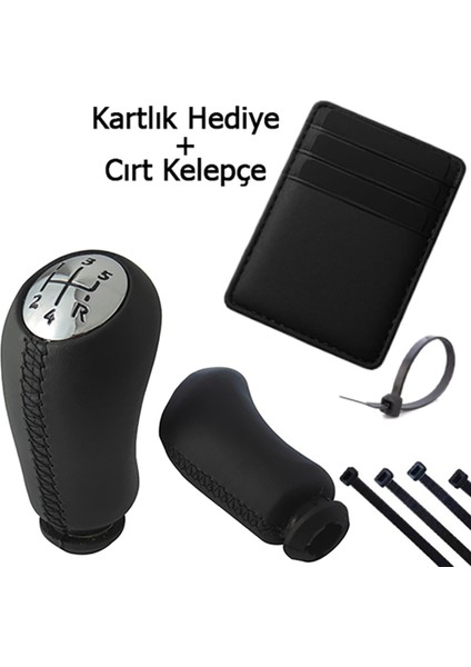 Megane 2 (2002-2008) Premium Siyah Dikişli Deri Vites Topuzu