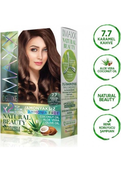 2 Paket Natural Beauty Amonyaksız Saç Boyası 7.7 Karamel Kahve modelleri