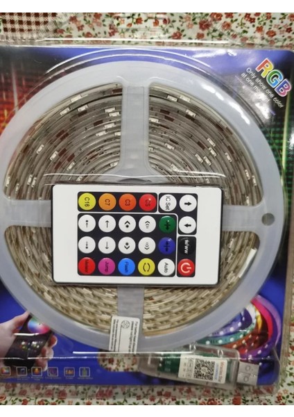10 Metre, LED Şerit, USB Bağlantılı, Kumandalı, Ambiyans Işığı SDR-LED-109 (4887)