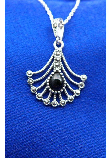 925 Ayar Kadın Oltu Taşı Kadın Kolye SK00089 fiyatları