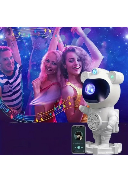 Akıllı Astronot Projeksiyon Gece Aydınlatma &amp;amp; Bluetooth Hoparlör (4887)