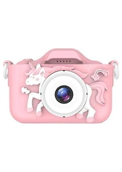 1080 P Çocuk Kamera, Doğum Günü Festivali Hediye Için Unicorn Toddler Kamera, Dijital (Pembe