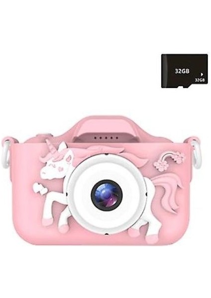 1080 P Çocuk Kamera, Doğum Günü Festivali Hediye Için Unicorn Toddler Kamera, Dijital (Pembe fırsatları