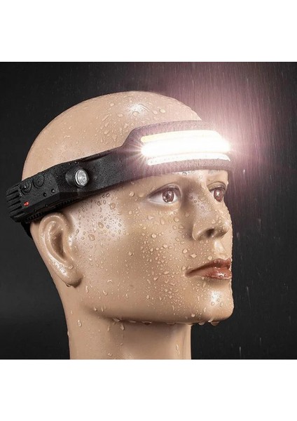 Sensörlü Far Cob LED Far Şarj Edilebilir Kafa Feneri 18650 Dahili Pil Açık Hava Balıkçılık Kamp Baş Feneri Fener (4887) modelleri