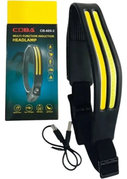 Sensörlü Far Cob LED Far Şarj Edilebilir Kafa Feneri 18650 Dahili Pil Açık Hava Balıkçılık Kamp Baş Feneri Fener (4887) indirimleri