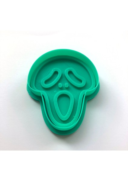 Çığlık Temalı Kurabiye Kalıbı, Cadılar Bayramı Hamur Şekillendirici, Maske Tasarımlı, Gıda Uyumlu