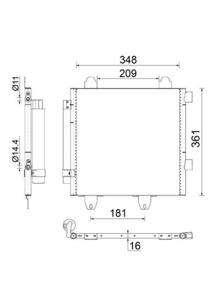 AC459001S - Klima Radyatörü Kondenseri P107 05 14 1.0i 12V-1.4HDİ 05 C1 1.0i 12V-1.4HDİ 05