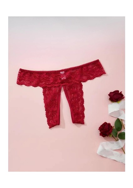 Fantezi Kadın 3'lü Özel Bölgeleri Açık Dantelli Tanga Seti BRF270045 fiyatları
