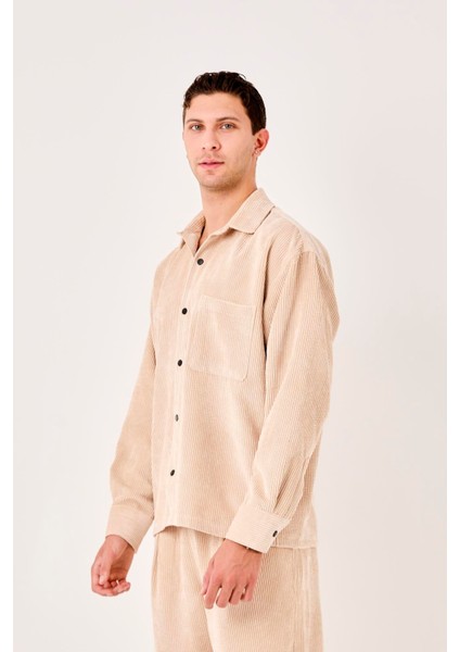 X-0002 Cep Detaylı Fitilli Kadife Gömlek fırsatları