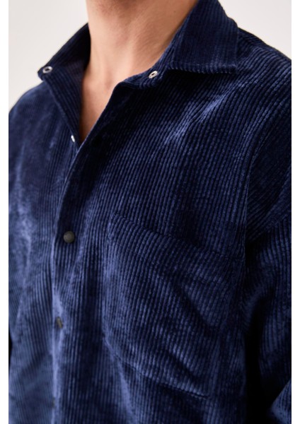 X-0002 Cep Detaylı Fitilli Kadife Gömlek fırsatları