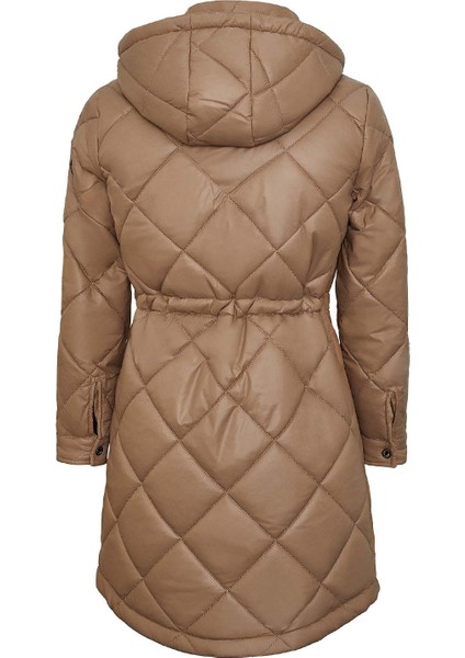 Kapüşonlu Bej Şişme Mont fırsatları