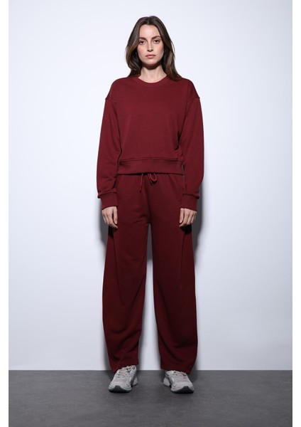 Bordo Basic Kadın Sweatshirt fiyatları