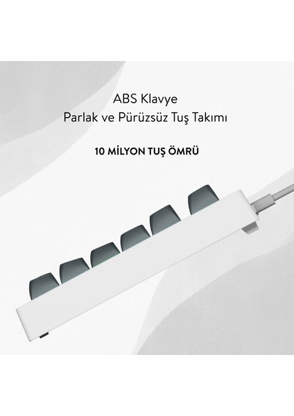 Kb-98 Sılent Tkl Gri Beyaz/mavi Rainbow Q Membrane Klavye indirimleri