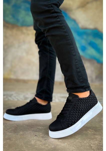 Maglieria Premium Dokuluı Günlük Erkek Spor Ayakkabı Siyah Beyaz indirimleri