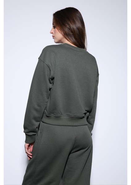 Haki Basic Kadın Sweatshirt fırsatları