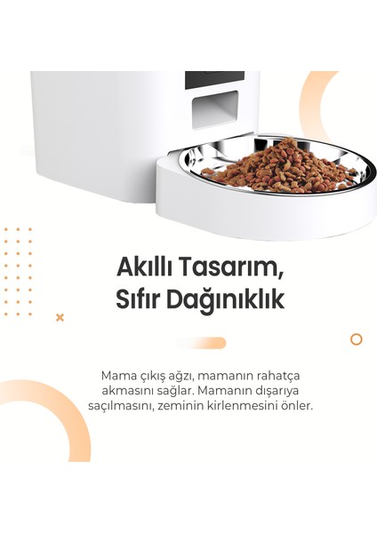 QQ023 Akıllı Kedi Köpek Mama Kabı, Tuya App-Wifi Uzaktan Kontrol, 4lt Hazne, Metal Kase fırsatları