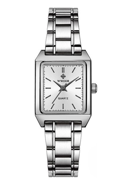 Beyaz Yüzey Bayanlar Bilezik Saatler Mavi Kare Izle Bayan Paslanmaz Çelik Su Geçirmez Zarif Kuvars Saatı Casıo (Yurt Dışından)