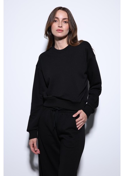 Siyah Basic Kadın Sweatshirt fiyatları