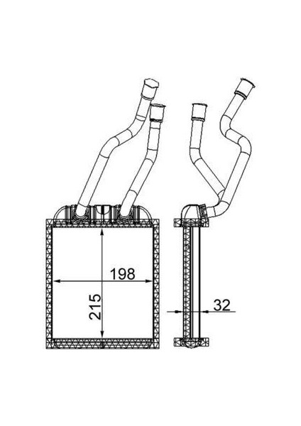 AH180000S - Kalorifer Radyatörü Touareg-Q7-Cayenne 215×194X34 8FH351316201/8FH351315351