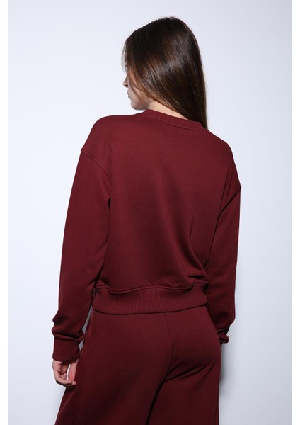 Bordo Basic Kadın Sweatshirt fırsatları