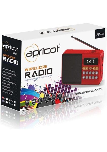 Ap-R2 Kırmızı/gri/yeşil Renkli 3 Watt Usb/tf/aux/bt Taşınabilir Nostalji Bluetooth Radyo modelleri