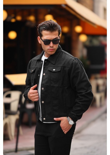 Erkek Oversize Rahat Mevsimlik Siyah Kaşe Ceket modelleri