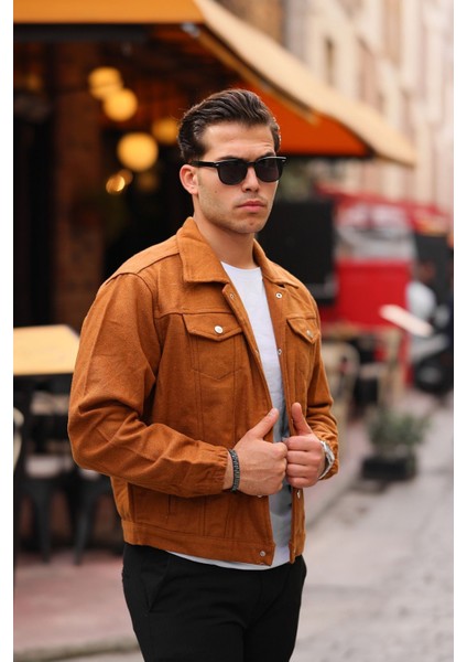Erkek Oversize Rahat Mevsimlik Taba Kaşe Ceket modelleri