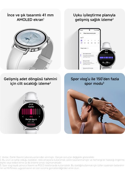 Watch S4 41MM White Leather Beyaz Akıllı Saat (Xiaomi Türkiye Garantili) modelleri