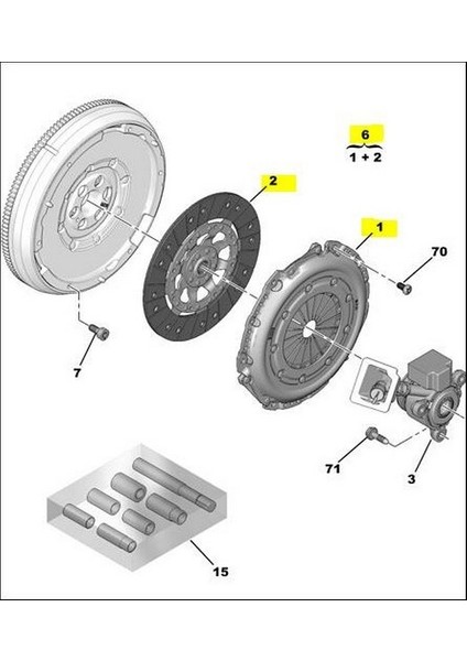 Debriyaj Seti Baskı Disk P308-P3008-P5008-C4-C4 Pıcasso 1.6 Hdi 228MM x 18 Diş Egs 6 Şanzuman