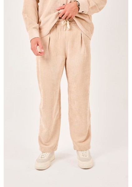 X-1004 Bel Lastikli Fitilli Kadife Pantolon