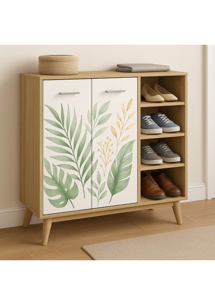 Uv Baskılı Yaprak Desenli Çok Amaçlı Dolap fırsatları