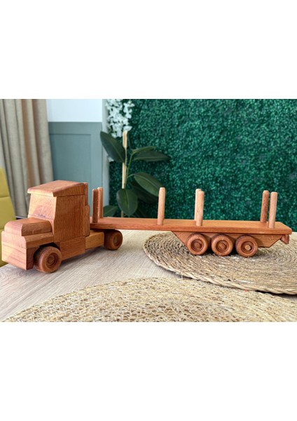 Oyuncak Ahşap Tomruk Taşıyıcı Tır