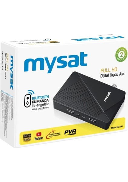 Siyah Uydu Alıcı Bluetooth Kumanda M1 Sunplus, Yüksek Performans ve Kolay Kullanım