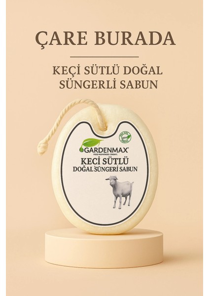 Gardenmax - Keçi Sütlü Doğal Süngerli Sabun