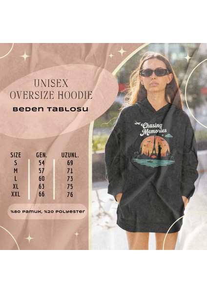 Chasing Memories Oversize Unisex Hoodie – Seyahat Tutkunlarına Özel