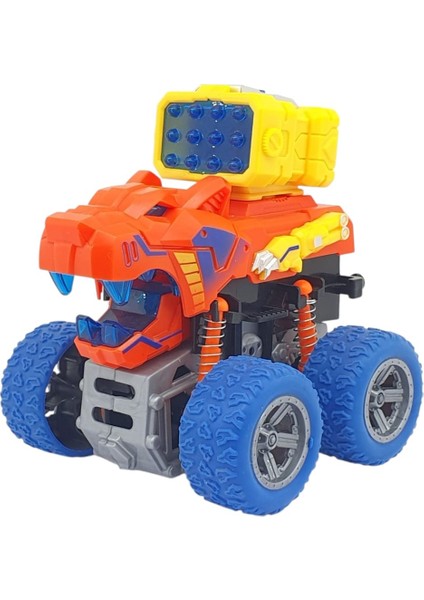 Sürtmeli Dinazor Araçlar - Sesli ve Işıklı - D500-19 - Turuncu