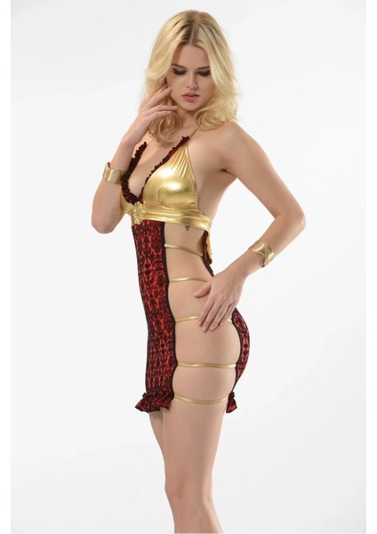 Gold Kırmızı Lame GECELIK-491