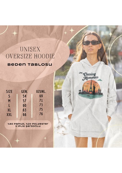Chasing Memories Oversize Unisex Hoodie – Seyahat Tutkunlarına Özel