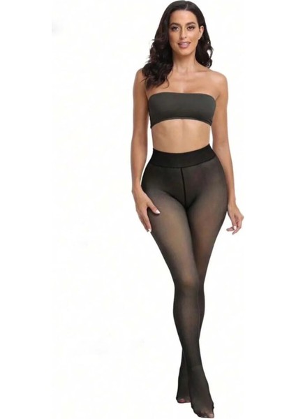 Termal Peluş Siyah Külotlu Çorap PKC-581