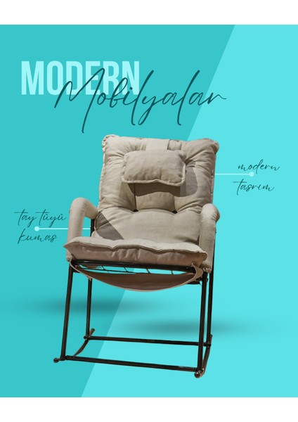 Premium Sallanır Sandalye & Dinlenme Koltuğu | Modern Tv Koltuğu, Ergonomik Yastıklı Rahat Koltuk