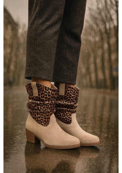Kalın Topuklu Cilt/süet Kadın Bot & Bootie fiyatları