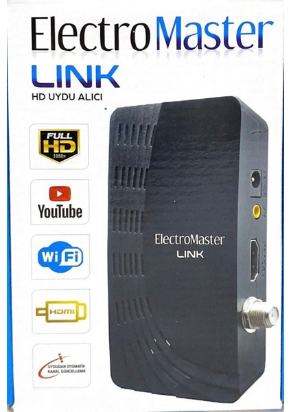 Yüksek Çözünürlük Full Hd Uydu Alıcısı, 5000 Kanal, Usb, Wi-Fi, Siyah