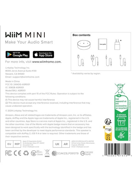 Siyah Mini Çok Odalı Müzik Akışı Cihazı, Airplay 2, Spotify, Tıdal, Amazon Music, Alexa, Siri