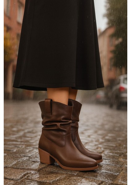 Kalın Topuklu Cilt/süet Kadın Bot & Bootie fiyatları