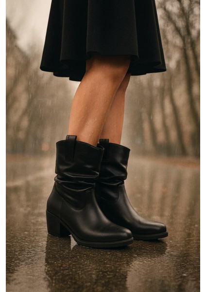 Kalın Topuklu Cilt/süet Kadın Bot & Bootie fiyatları