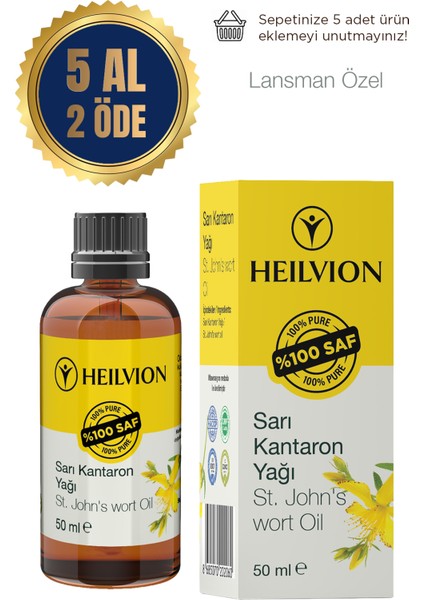 Sarı Kantaron Yağı %100 Saf ve Doğal Soğuk Sıkım 50 ml Cilt Bakımı & Tahriş Önleyici ve Doğal Bakım