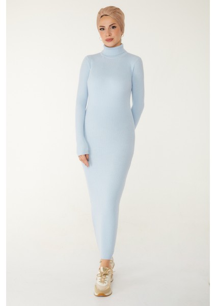 Triko Elbise Bebe Mavi - 27754-BEBE-MAVI