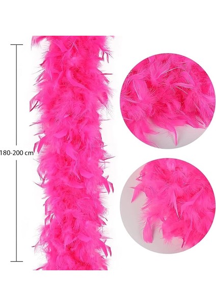 Fuşya Kabarık Kalın Otriş Boa Tüy 6 cm Genişlik 180-200 cm Uzunluk fiyatları